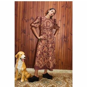 ALEMAIS Seraphina Linen Midi Dress – Size 4